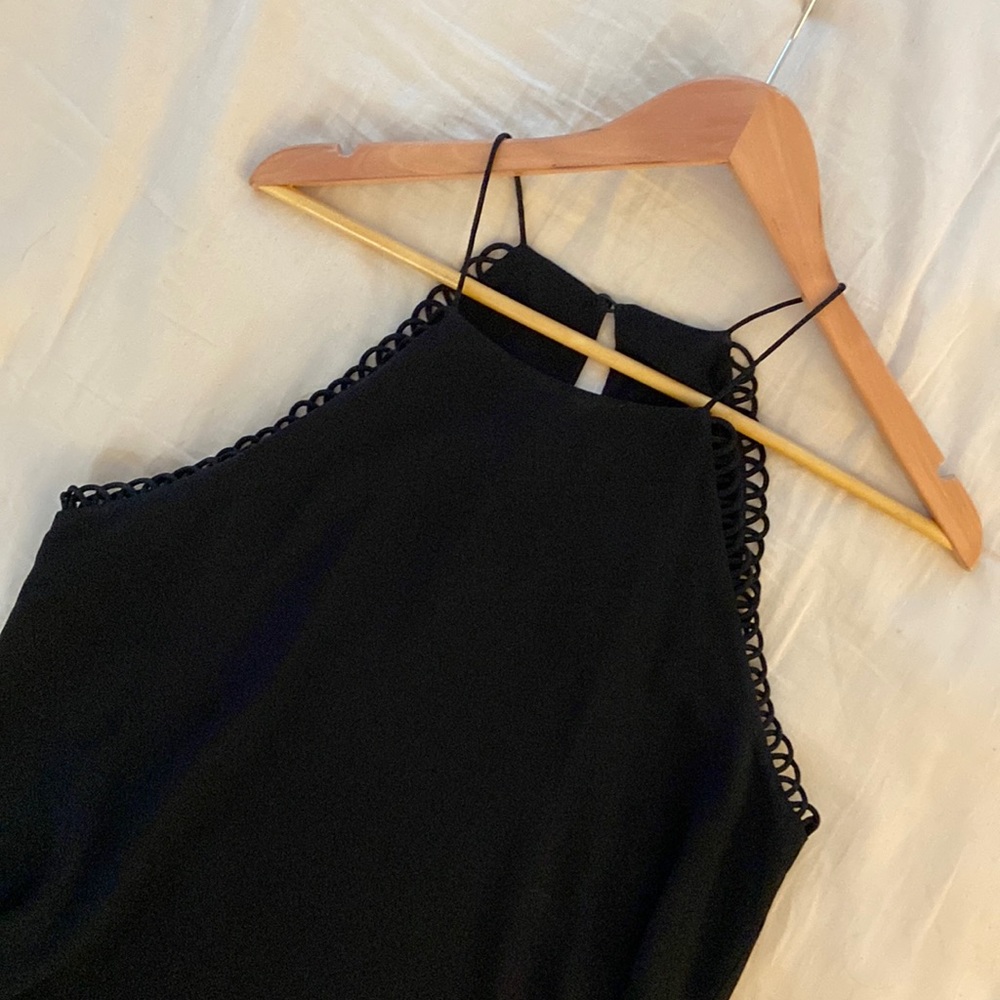 Black Chiffon tank with detailing